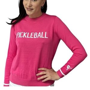 NWT Pickleball Sweater- Pink with White Lettering Size Small
